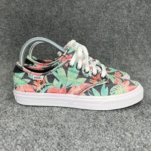 Vans Shoes Womens Size 8 Red Green Black Floral Print Low Athletic Skate Sneakes